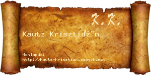 Kautz Krisztián névjegykártya